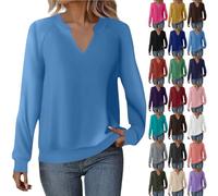 Felpa oversize da donna con scollo a V oversize senza cappuccio con cappuccio per donna casual accogliente senza cappuccio a maniche lunghe maglione camicie sciolto elegante maglione con spalle