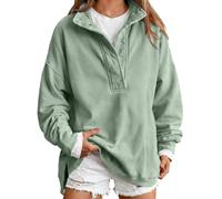 Felpa Oversize da Donna in Pile, Pullover con Colletto rialzato e Mezzo | Top casual larghi, felpe da casa calde autunno inverno for felpe con cappuccio calde da donna