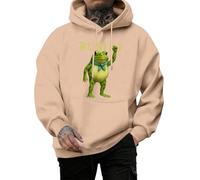 Felpa oversize da uomo | Resist stampata a maniche lunghe | Felpa casual alla moda con tasca - Da indossare tutti i giorni, cachi, 3XL