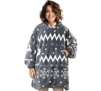 Felpa Oversize Donna Uomo Coperta con Cappuccio Hoodie Unisex con Tasca Sherpa