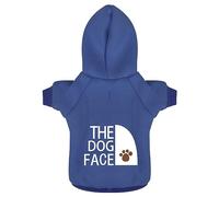 Felpa Paiaite con cappuccio blu per cani chihuahua: mantieni il tuo cucciolo caldo ed elegante con una felpa stampata "The Dog Face", vestiti per animali domestici e maglione cappotto tutto in uno