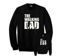 Felpa Papà The walking dad dead simpatica idea regalo nera uomo cappucio e senza