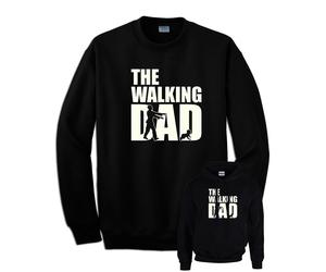 Felpa Papà The walking dad dead simpatica idea regalo nera uomo cappucio e senza