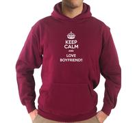 Felpa Party KJ85 Keep calm and love boyfriend San Valentino