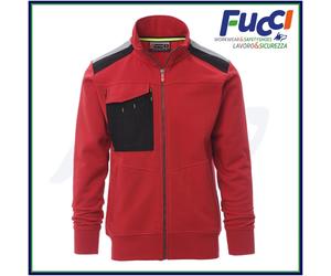 Felpa Payper WORK 2.0 Uomo Zip Intera Lavoro con Porta Badge Bande Riflettenti