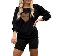 Felpa Pelosa con Orecchie Felpa Nera Leggere Forti Pecora Corte Divided Bot Ali Abbinamenti Super Americana Cost Stampate Maglia Cintura Mettere Barchetta Sottili