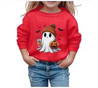 Felpa per Bambina Lunga Morbida Felpe Grafica Giacca Eleganti Ragazze Basic Comfort Crewneck Autunno/Inverno Maglia di Tuta A Manica in Pile, Autunno E Inverno
