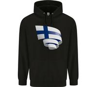 Felpa Per Bambini Con Bandiera Della Finlandia Curva Per Il Giorno Del Calcio