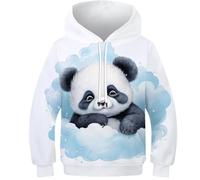 Felpa per Bambini con Cappuccio 3D per L'autunno Panda - Hoodie per Bambini Resistente, Sweatshirt per Bambini Adatto A Tutte Le attività