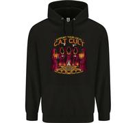 Felpa Per Bambini Con Cappuccio Cat Cult Evil Feline Devil Worship Satanic