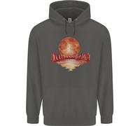 Felpa Per Bambini Con Cappuccio Red Moon Lake Universe Cosmos Space