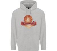 Felpa Per Bambini Con Cappuccio Red Moon Lake Universe Cosmos Space