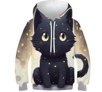 Felpa per Bambini con Caratteristiche Uniche 3D Cute Gatto - Hoodie per Bambini Adatto per Il Freddo, Sweatshirt per Bambini per Sport E Svago