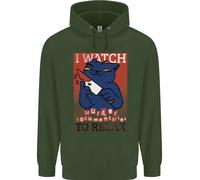 Felpa Per Bambini Con Gatto Che Guarda Documentari Su Omicidi Per Rilassarsi