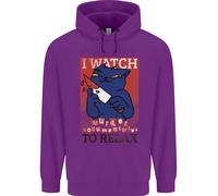 Felpa Per Bambini Con Gatto Che Guarda Documentari Su Omicidi Per Rilassarsi