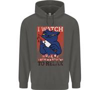 Felpa Per Bambini Con Gatto Che Guarda Documentari Su Omicidi Per Rilassarsi