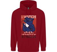 Felpa Per Bambini Con Gatto Che Guarda Documentari Su Omicidi Per Rilassarsi