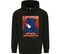 Felpa Per Bambini Con Gatto Che Guarda Documentari Su Omicidi Per Rilassarsi