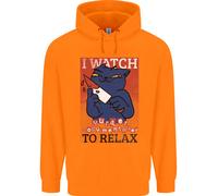 Felpa Per Bambini Con Gatto Che Guarda Documentari Su Omicidi Per Rilassarsi