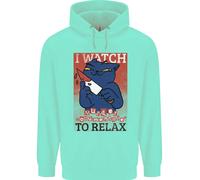 Felpa Per Bambini Con Gatto Che Guarda Documentari Su Omicidi Per Rilassarsi