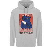 Felpa Per Bambini Con Gatto Che Guarda Documentari Su Omicidi Per Rilassarsi