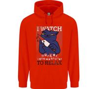 Felpa Per Bambini Con Gatto Che Guarda Documentari Su Omicidi Per Rilassarsi