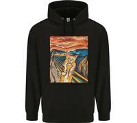 Felpa Per Bambini Con Parodia Di Dipinto Di Gatto Urlante