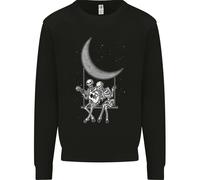 Felpa Per Bambini Con Scheletri Sulla Luna Che Suonano La Chitarra