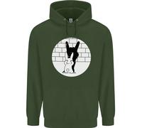 Felpa Per Bambini Con Silhouette Di Coniglio Rock N Roll Divertente