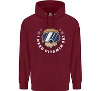 Felpa Per Bambini Con Stampa Divertente Di Un Bradipo Che Scia In Inverno