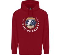 Felpa Per Bambini Con Stampa Divertente Di Un Bradipo Che Scia In Inverno