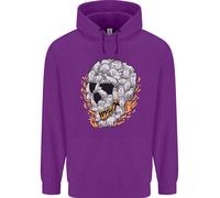 Felpa Per Bambini Con Teschio Di Fuoco E Gatti