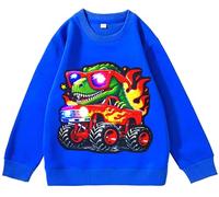 Felpa per Bambini Dinosauro Monster Truck con Luci LED Maglia Dinosauri Monster Trucks Bambini con Luci LED negli Occhi Luminosi e Fari Regalo Perfetto per Piccoli. (IT, età, 3 Anni, Blu)