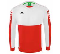Erima Six Wings Felpa, Unisex - Bambini, Rosso/Bianco, 164