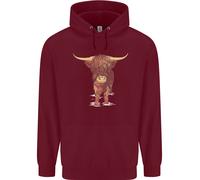 Felpa Per Bambini Highland Cattle Cow Scozzese
