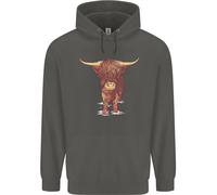 Felpa Per Bambini Highland Cattle Cow Scozzese