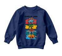 Felpa per bambini Kings Of Land Dinosaurs Animals maglione grafico per...
