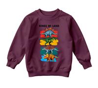 Felpa per bambini Kings Of Land Dinosaurs Animals maglione grafico per...