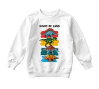 Felpa per bambini Kings Of Land Dinosaurs Animals maglione grafico per...