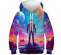 Felpa per Bambini Ultramorbida Astronautai con Hoodie 3D - Sweatshirt per Bambini, Design Innovativo, per Ragazzi E Ragazze Avventurosi.