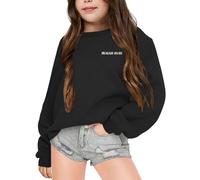 Felpa per Ragazze 2025 Leggero Pullover Ampia Hoodie Girocollo Sportivo Bambina Basic Comfort Traspirante Felpe Autunno/Inverno Autunnale Casual Y2K E-Girl Harajuku Streetwear