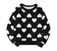 Felpa per ragazze Cute Heart Printed Crewneck Kids Sweaters Children Casual Fashion Outfits S Ragazza Abbigliamento 140, bianco, 18-24 Monate