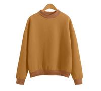 Felpa per ragazzi e ragazze, alla moda, con collo a lupetto, con fodera in micro pile, a maniche lunghe, a tinta unita, per lo sport, comoda, per l'autunno, casual, da indossare tutti i giorni