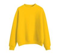 Felpa per ragazzi e ragazze, alla moda, con collo a lupetto, con fodera in micro pile, a maniche lunghe, a tinta unita, per lo sport, comoda, per l'autunno, casual, da indossare tutti i giorni, Giallo