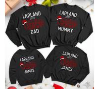Felpa personalizzata Lapponia Christmas Crew Babbo Natale papà mamma...