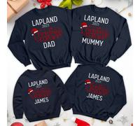 Felpa personalizzata Lapponia Christmas Crew Babbo Natale papà mamma...