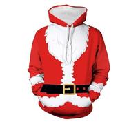 Felpa Personalizzata Uomo Brutti Divertente con Cappuccio, Maglione Natale Casual Tendenza Maglione Confortevole Traspirante Pullover Stampa di Babbo Natale Autunno Inverno per Il Tempo Libero