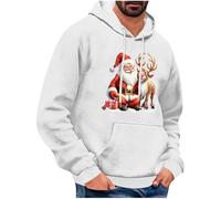 Felpa Personalizzata Uomo Divertente Brutti con Cappuccio, Maglioni Natalizi Famiglia Creativa Vintage Casual Felpa Confortevole Termica Elasticizzato Felpe Stampa di Babbo Natale con Tasche