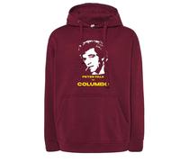 Felpa Peter Falk as Columbo volto tenente Colombo bordeaux cappuccio o girocollo