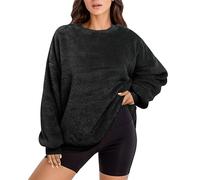 Felpa Pile Donna Girocollo Oversize Felpe Pile Donna Termica Coperta Y2k Pullover Donna Invernale Calda Teddy Maglione Cashmere Elegante Lungo Maglia Pile Manica Lunga Velluto Moda